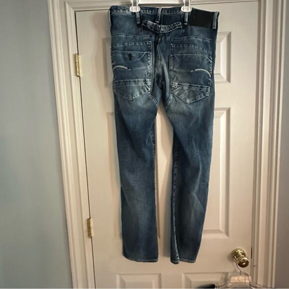 G-STAR RAW Blades Streetwear Blue Jeans Back Buckle Size 36 x 34 Distressed - Picture 4 of 13